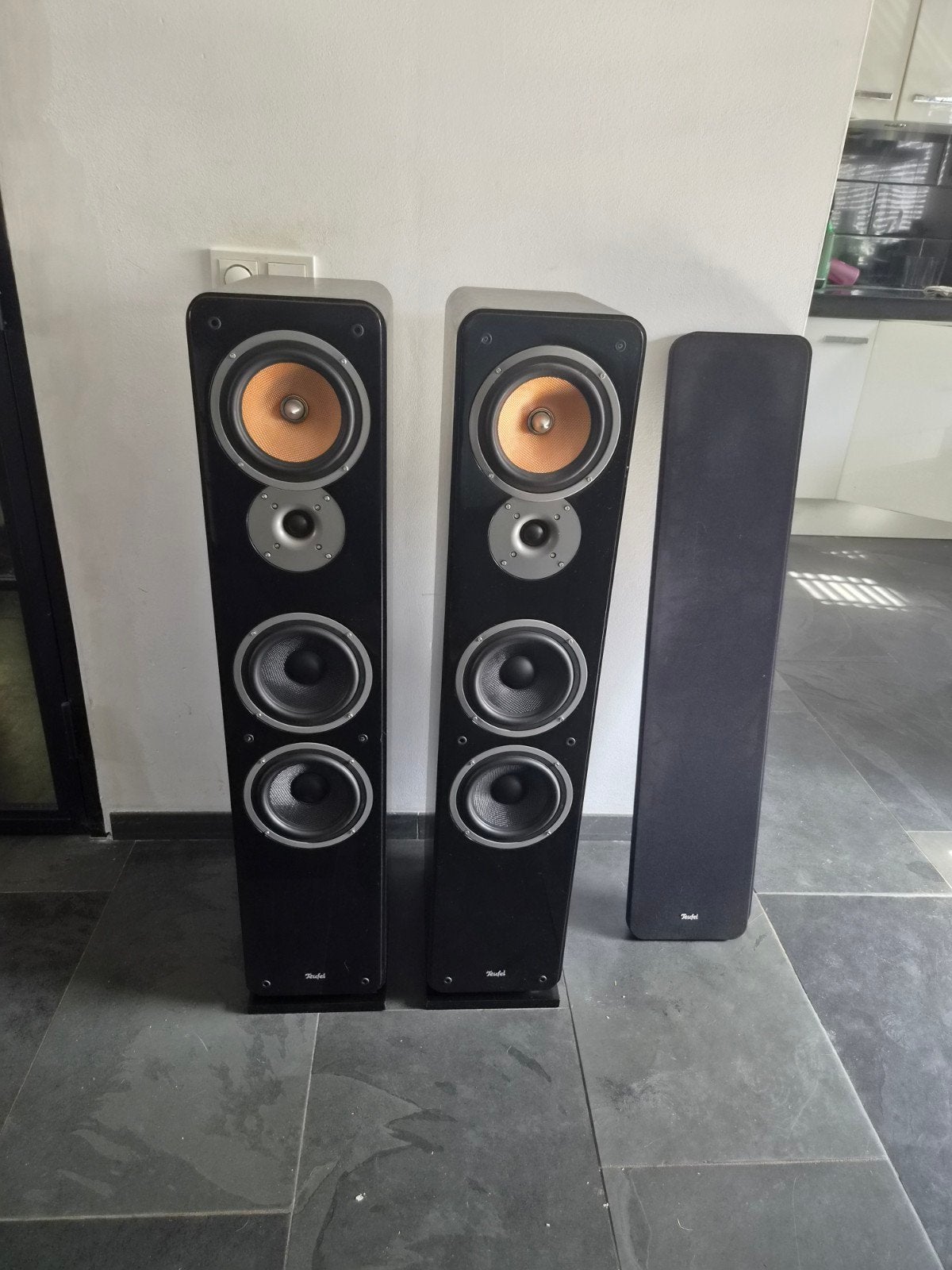 Teufel Ultima 40 MK2 Vloerstaande Luidsprekers Zwart, Vloerstaande luidspreker, Ophalen, 150 watt of meer, Overige merken