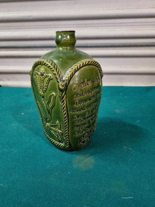 Fles vintage met tekst groen, Verzamelen, Retro, Ophalen of Verzenden