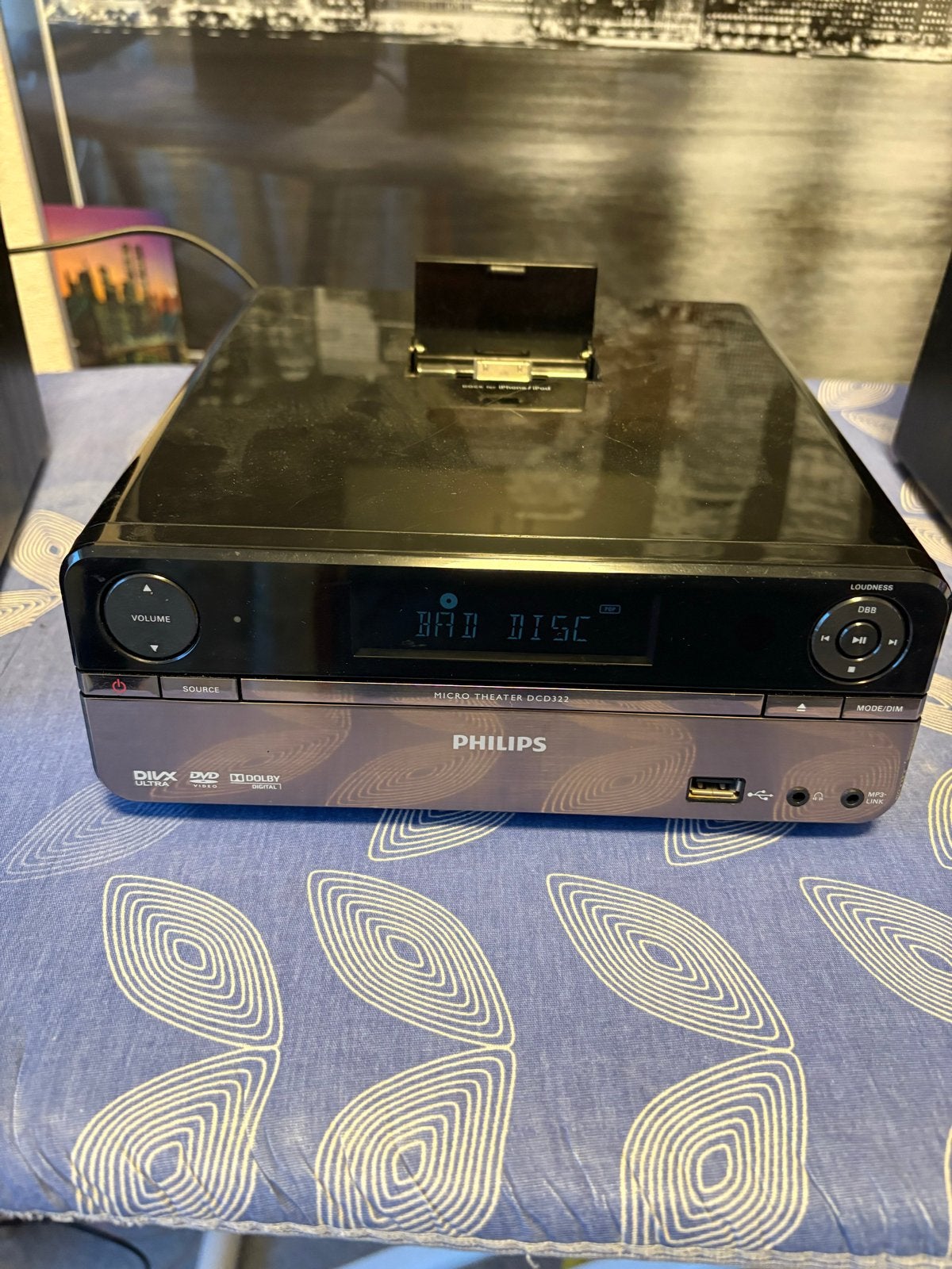 Philips Micro Theater DCD322 - DVD-speler met speakers, Philips, Ophalen of Verzenden, Minder dan 40 watt, Dvd-speler
