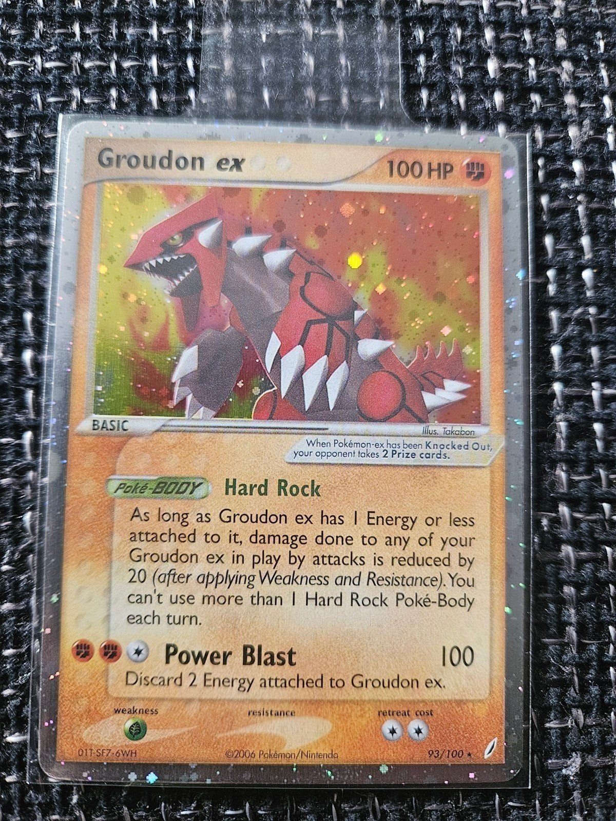 Pokémon Groudon ex 93/100 Holo EX Team Magma vs Team Aqua, Ophalen of Verzenden, Gebruikt, Losse kaart, Foil