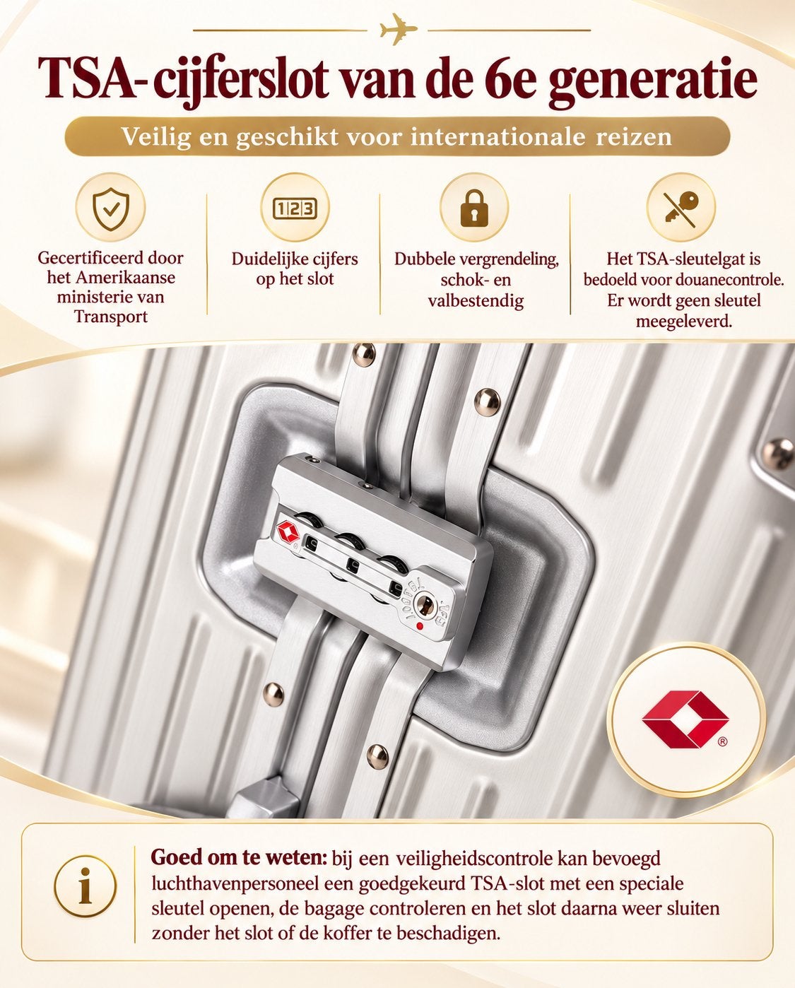 Luxe aluminium koffer met TSA-slot - Diverse maten, Boeken, Ophalen of Verzenden, Nieuw