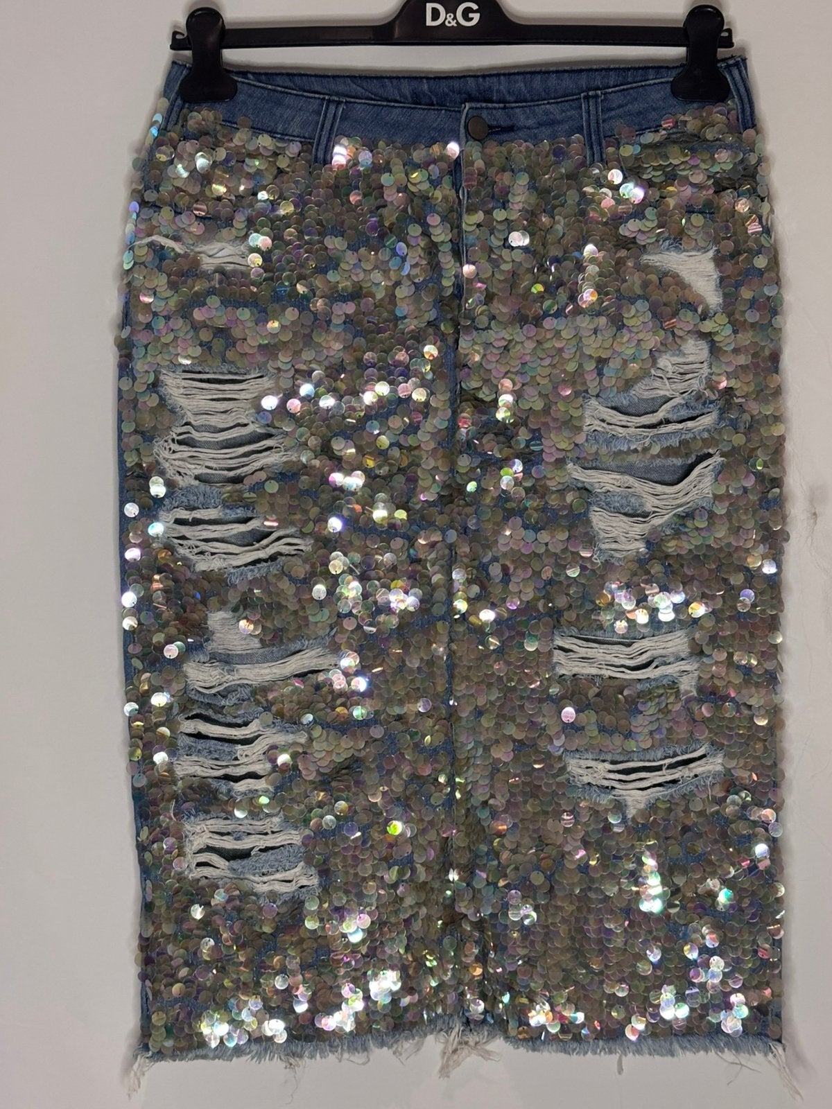 Panida jeans rok met paiettten maat L, Blauw, ., Maat 42/44 (L), Ophalen of Verzenden