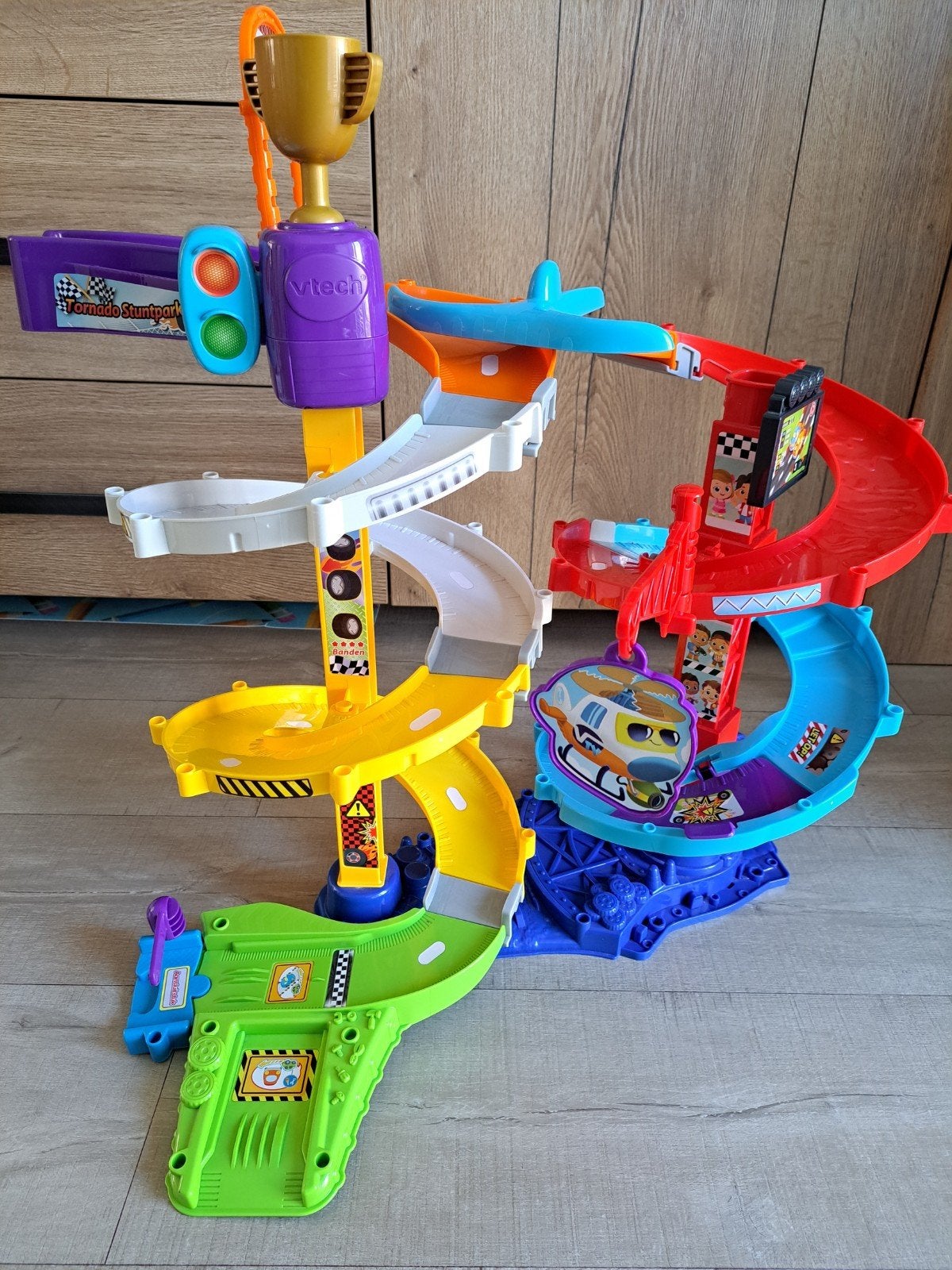 VTech Toet Toet Auto's Racebaan - Grote Race Toren, Ophalen, Gebruikt, Racebaan, Zelf te bouwen
