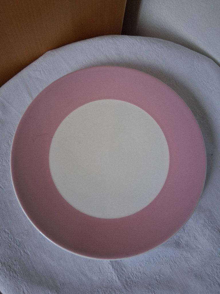 HEMA ceramic premier ontbijtbord roze rand, Hema, Ophalen of Verzenden, Zo goed als nieuw, Bord(en)