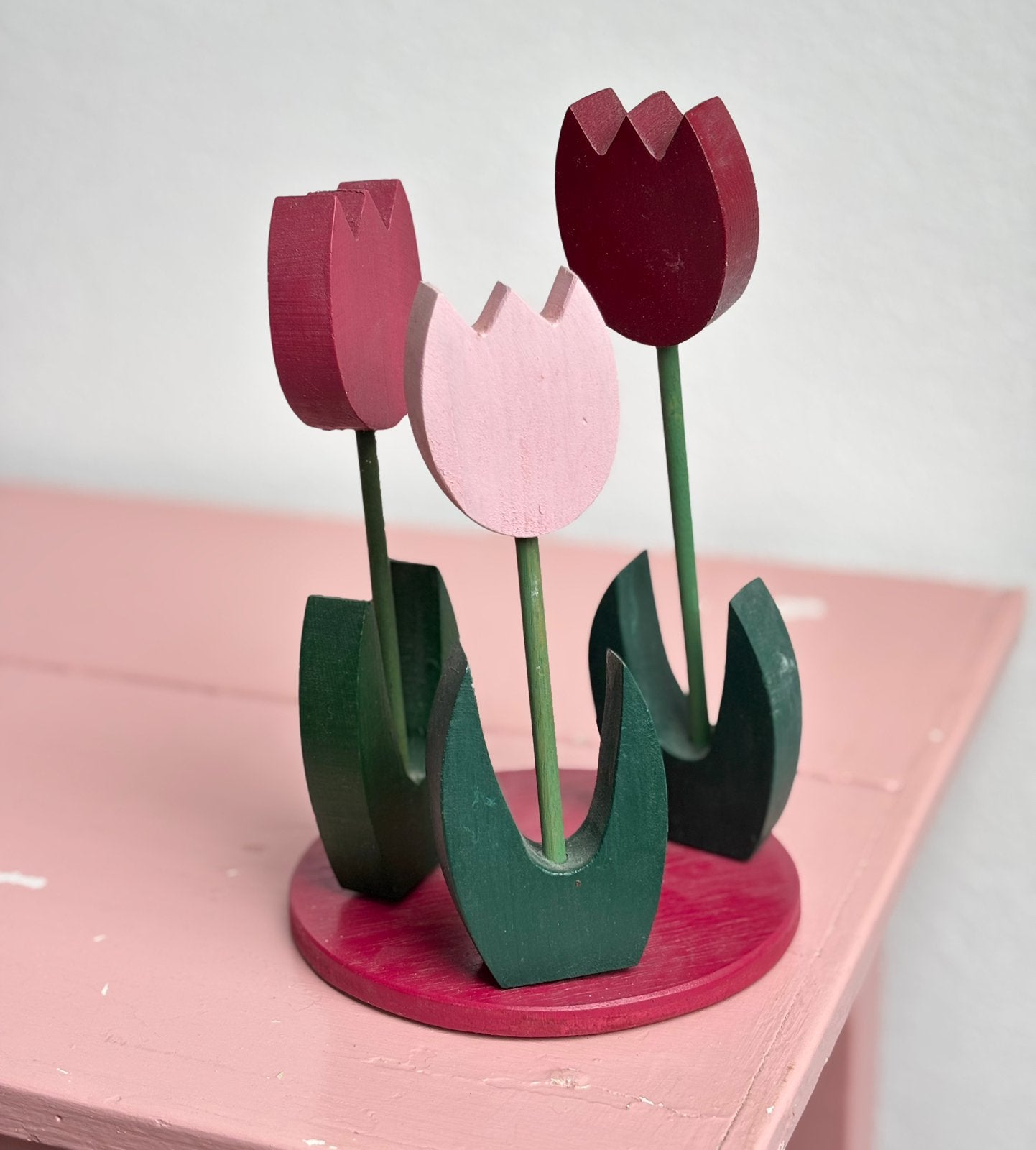 set vintage Houten Tulpen, Ophalen of Verzenden, Zo goed als nieuw