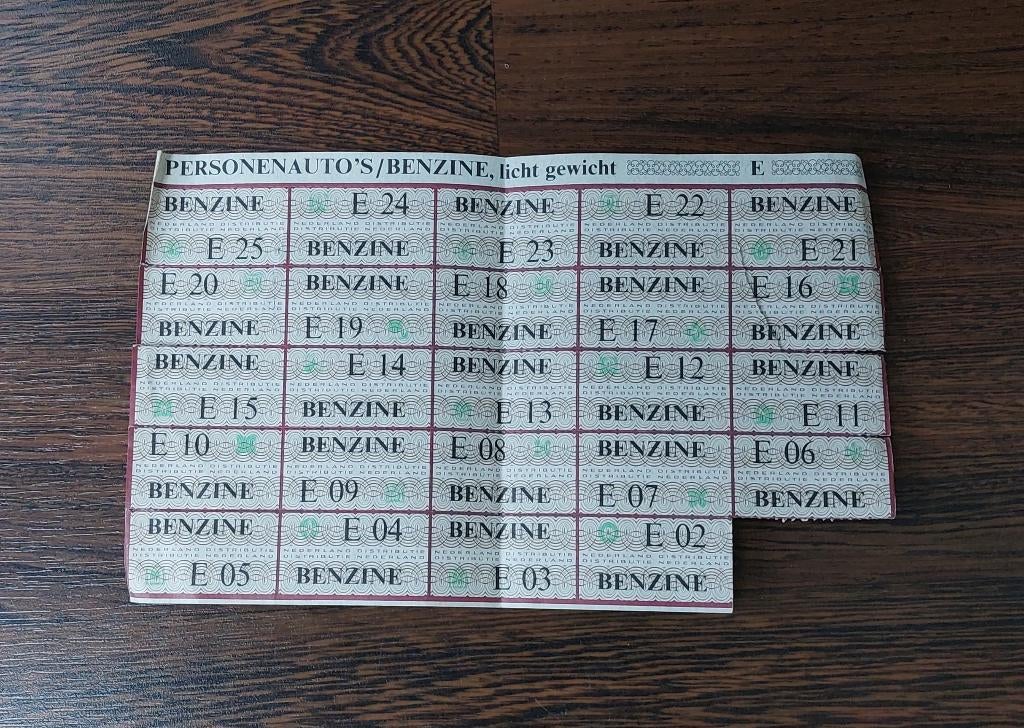 Benzine distributie bonnen 2e WO, Verzamelen, Militaria | Tweede Wereldoorlog, Ophalen of Verzenden, Overige soorten, Nederland