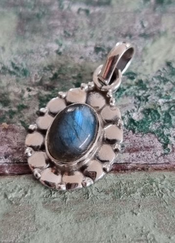 Echt zilveren hanger Labradoriet., Sieraden, Tassen en Uiterlijk, Kettinghangers, Nieuw, Ophalen of Verzenden, Nvt, Zilver