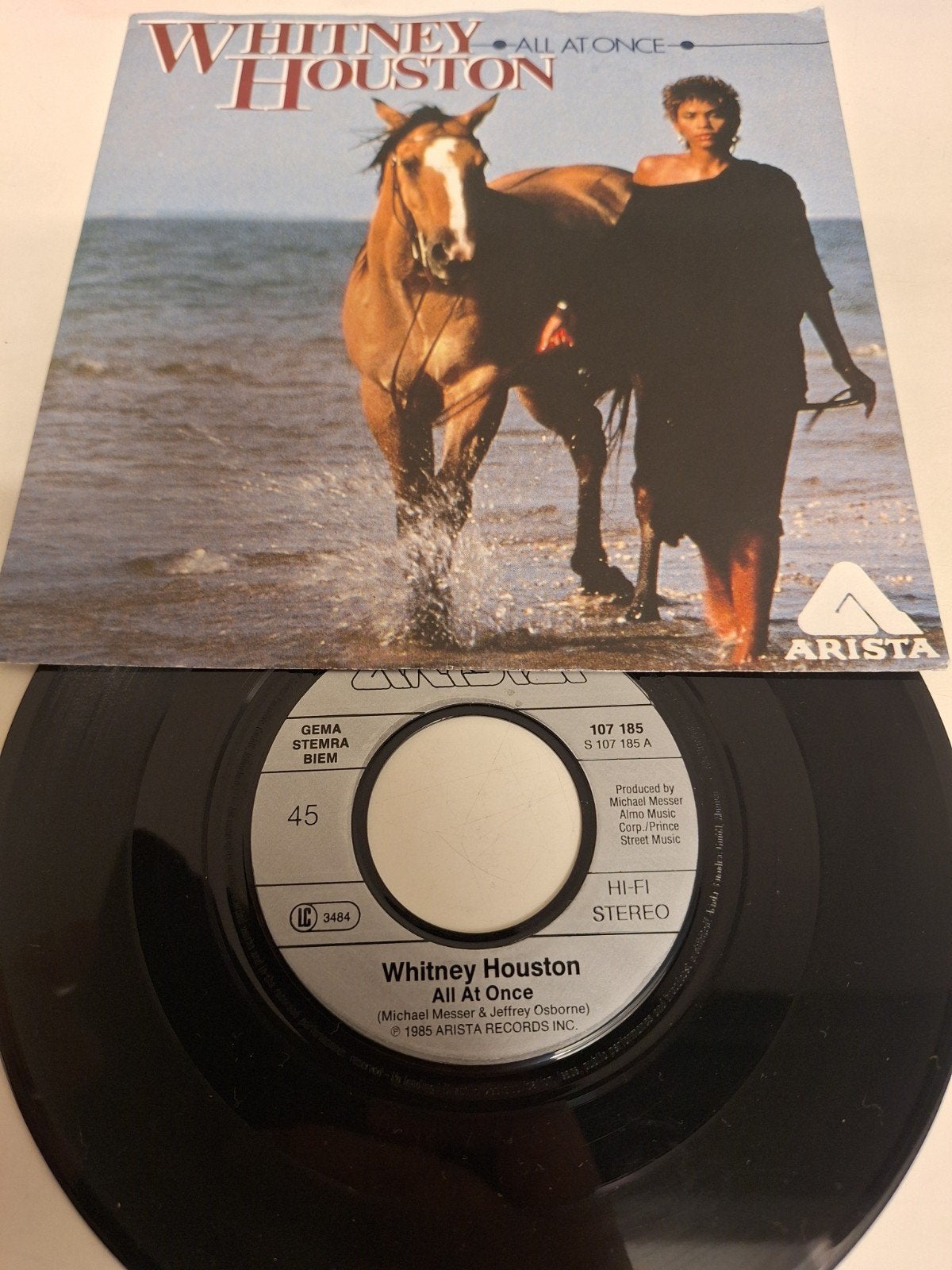 Whitney Houston - All at once, 1985., Cd's en Dvd's, Vinyl | Pop, Fotohoes, Verzenden, 7 inch, Pop