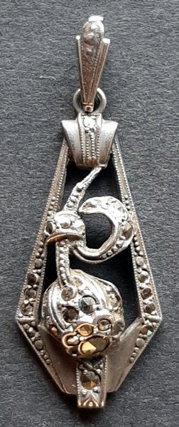 Art Deco Kettinghanger zilver WHH1, Verzenden, Gebruikt, Zilver, Zilver