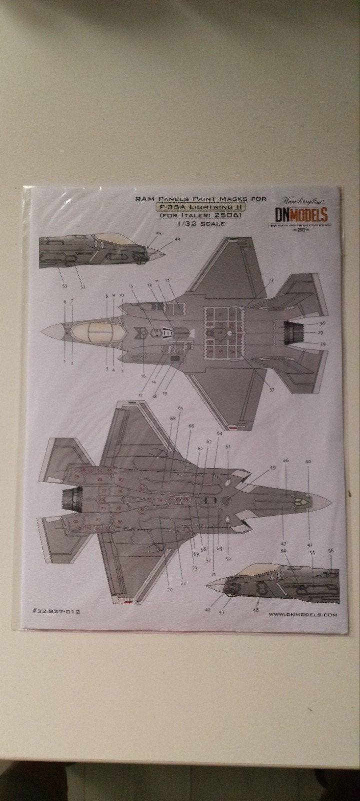 1/32 Ram Panels Paint Mask F-35A, Ophalen of Verzenden, Nieuw, Groter dan 1:72, Overige merken