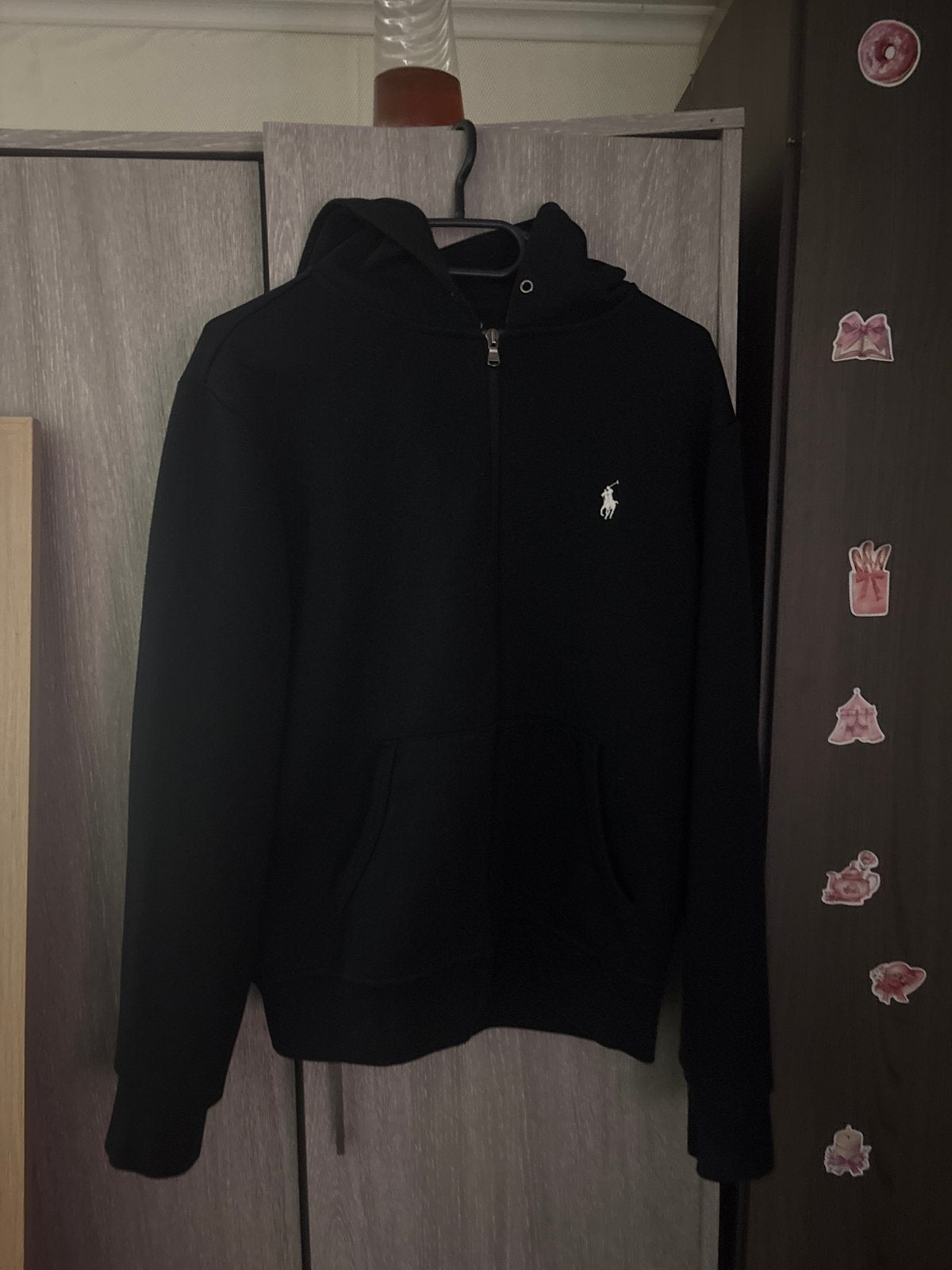 Polo Ralph Lauren Zwarte Hoodie met Rits - Maat M, Ophalen of Verzenden, Zo goed als nieuw, Maat 48/50 (M), Zwart