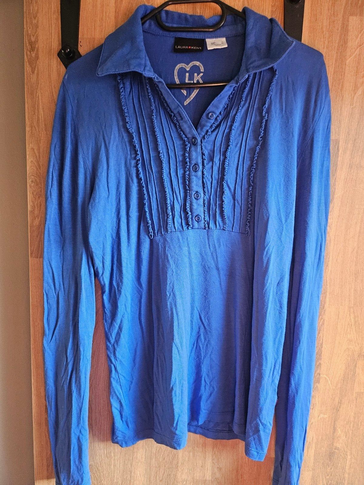 Laura Kent blauwe longsleeve maat 38/40 (M), Maat 38/40 (M), Blauw, Ophalen of Verzenden, Zo goed als nieuw