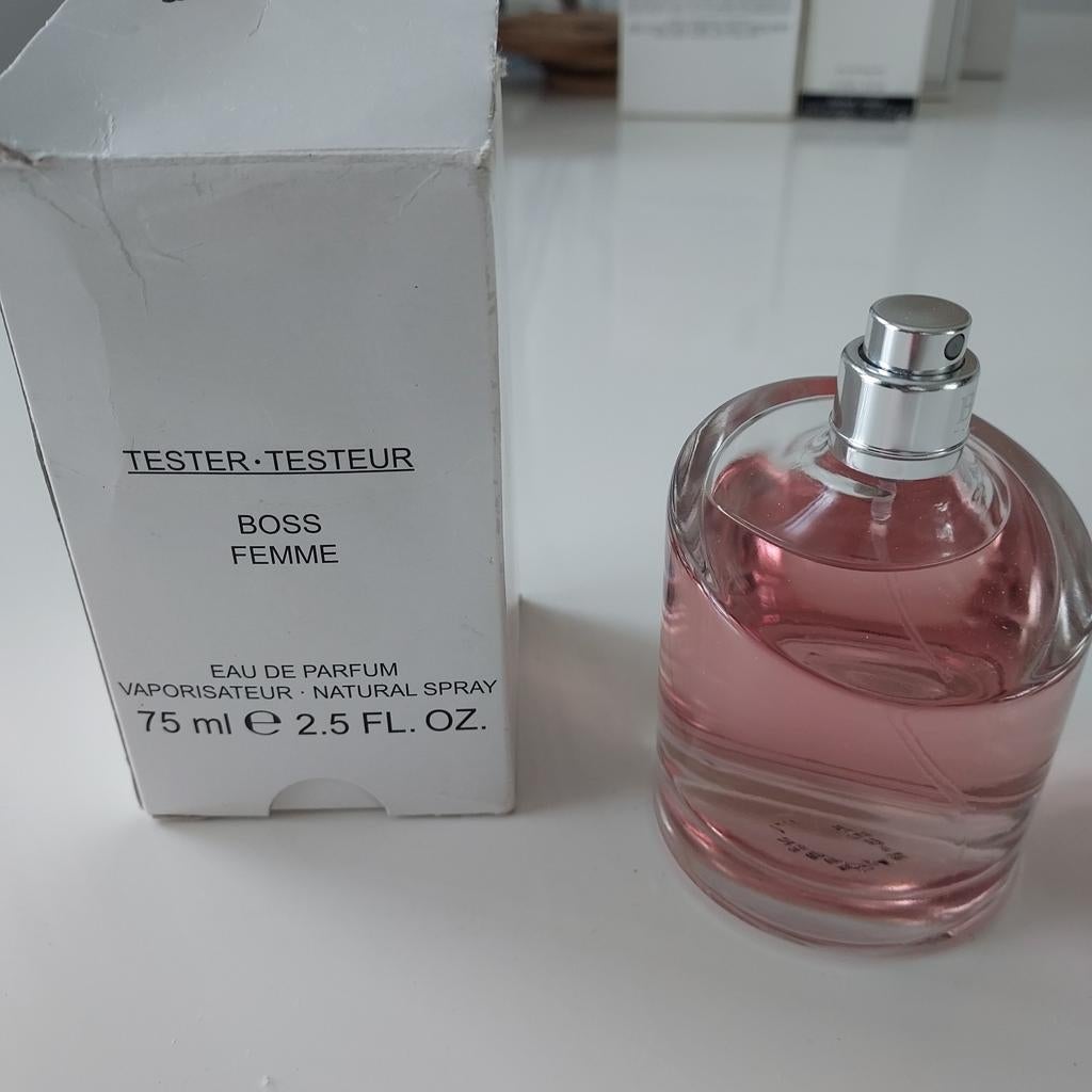 BOSS Femme Eau de Parfum 75 ml Tester, Ophalen of Verzenden, Nieuw, Rugtas