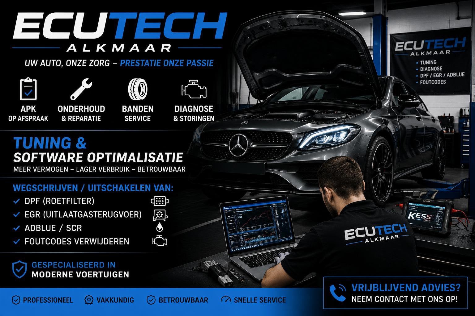 EcuTech Alkmaar – Tuning & Diagnose Specialist, Ophalen, Zo goed als nieuw