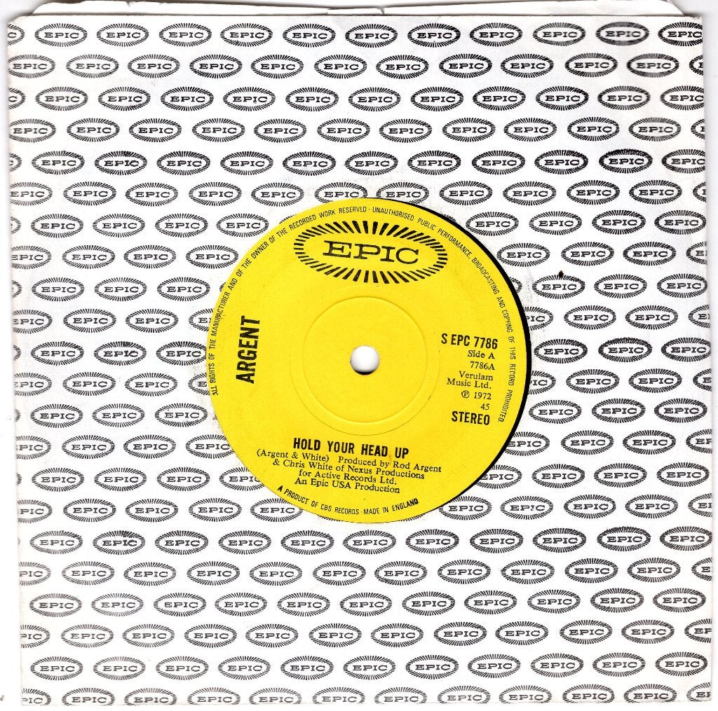 ARGENT  -  Hold your head up, Gebruikt, 7 inch, Ophalen of Verzenden, Pop