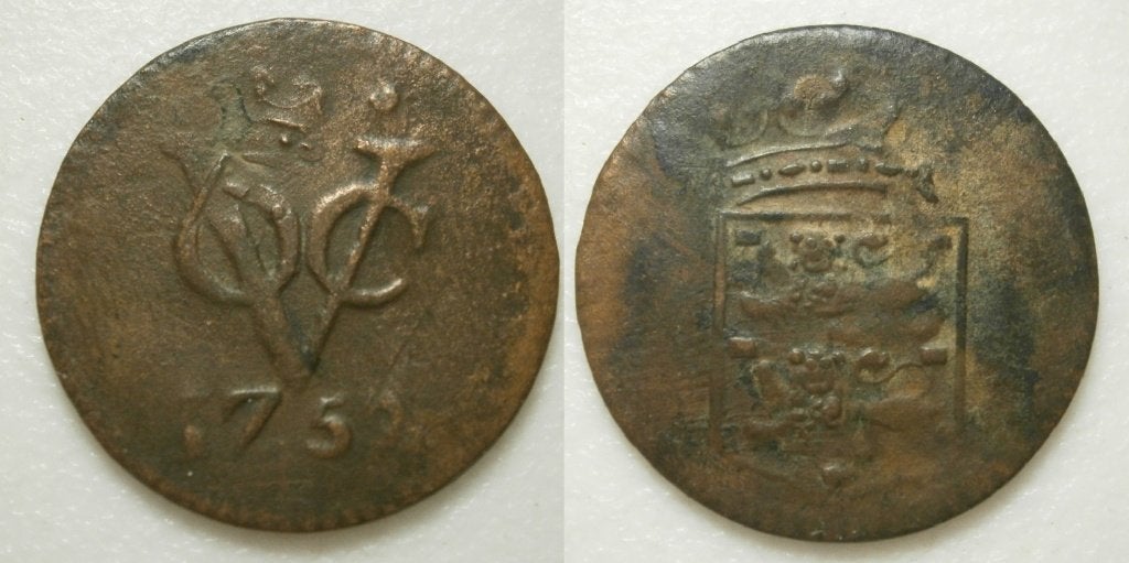 West Friesland VOC Duit 1752 - wapen op vz, Ophalen of Verzenden, Vóór koninkrijk, 1 cent, Losse munt