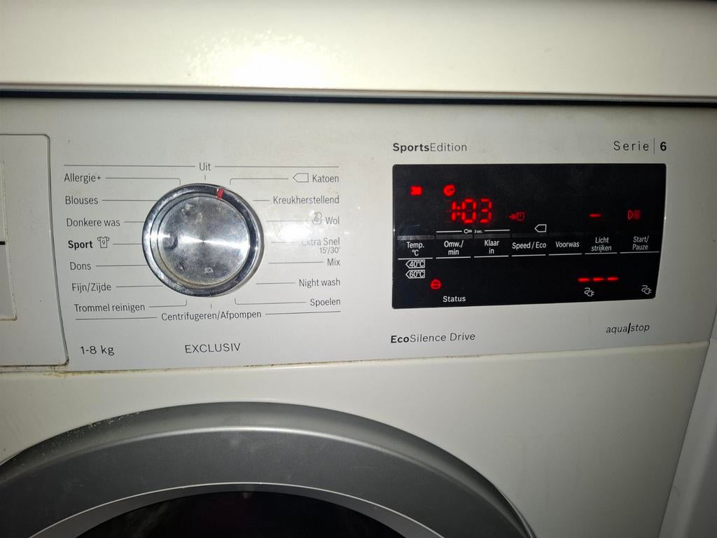 Bosch Serie 6 EcoSilence Drive Wasmachine 8kg, Witgoed en Apparatuur, Wasmachines, Ophalen, 1200 tot 1600 toeren, Gebruikt, 8 tot 10 kg