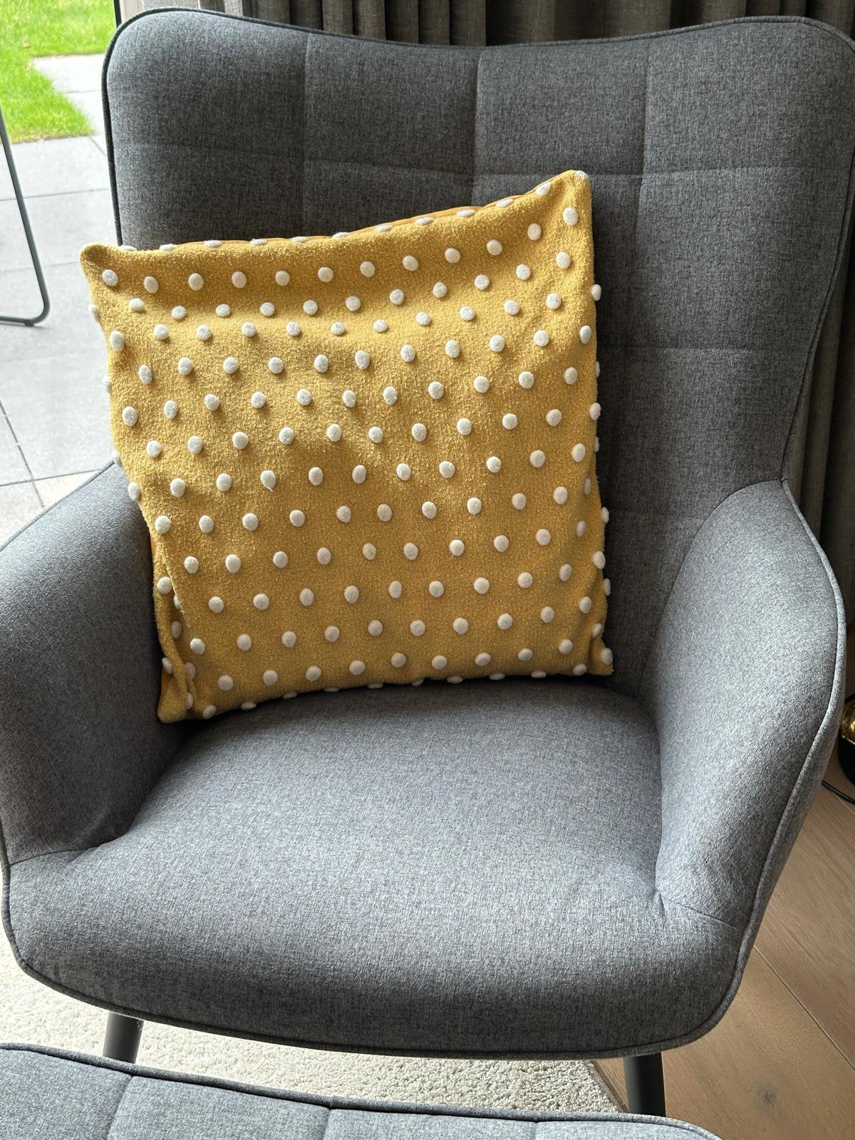 2x Moode Otto fauteuil met hocker – grijs – nette staat, Ophalen, 75 tot 100 cm, Zo goed als nieuw, Stof