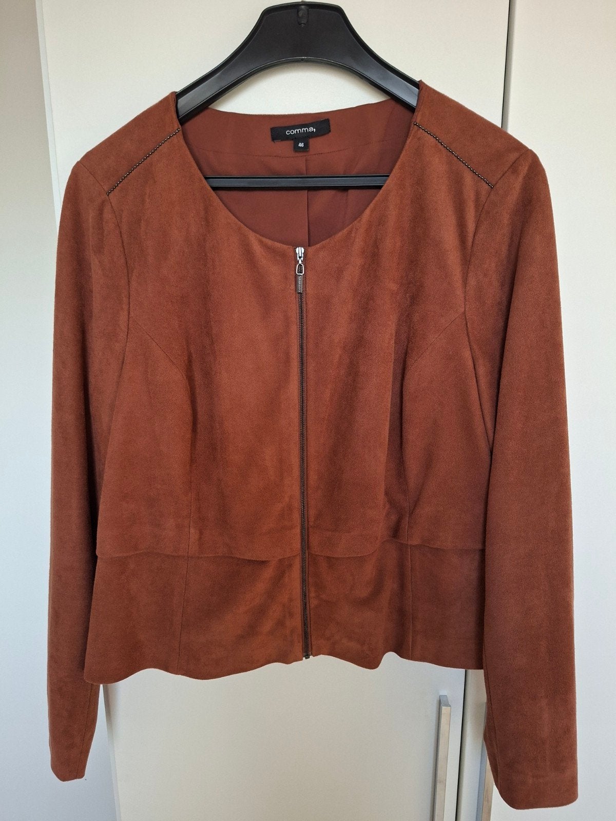 Kort jasje, Ophalen of Verzenden, Zo goed als nieuw, Maat 46/48 (XL) of groter, Bruin