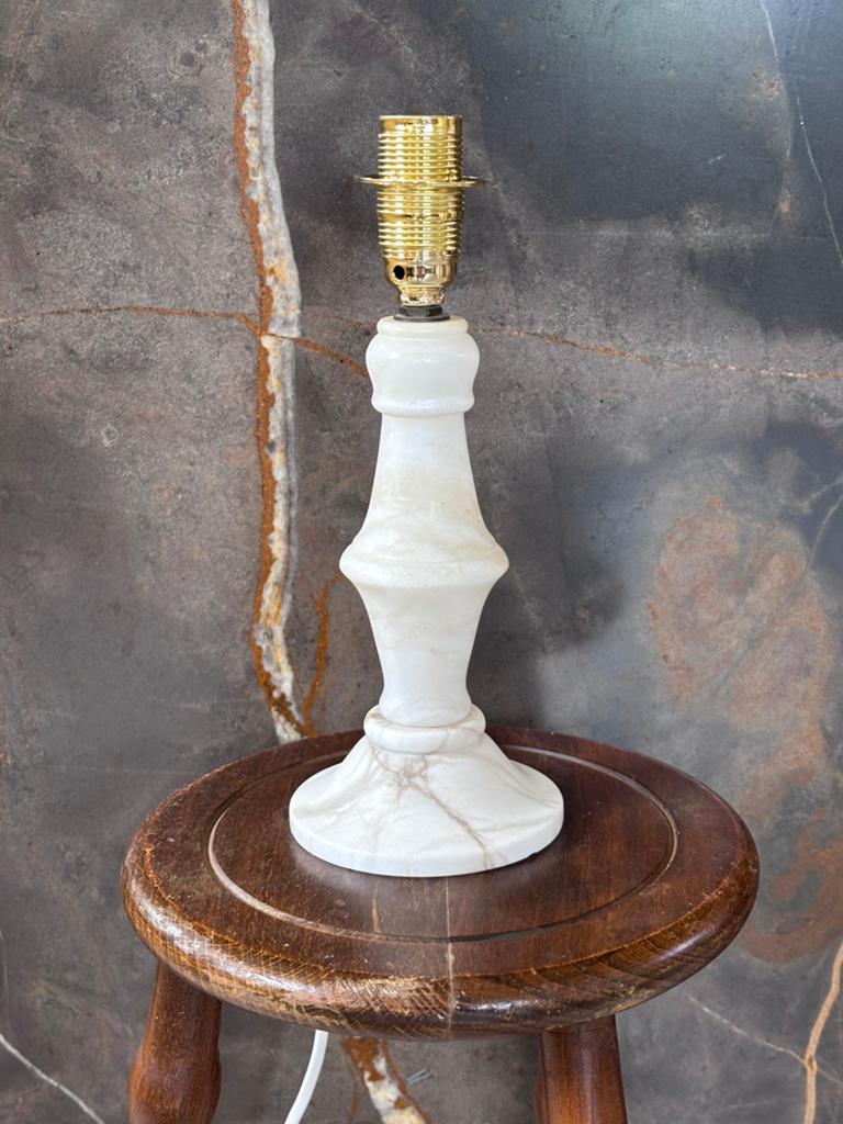 Vintage marmeren lamp tafellamp marmer matuursteen voet lamp, Ophalen of Verzenden