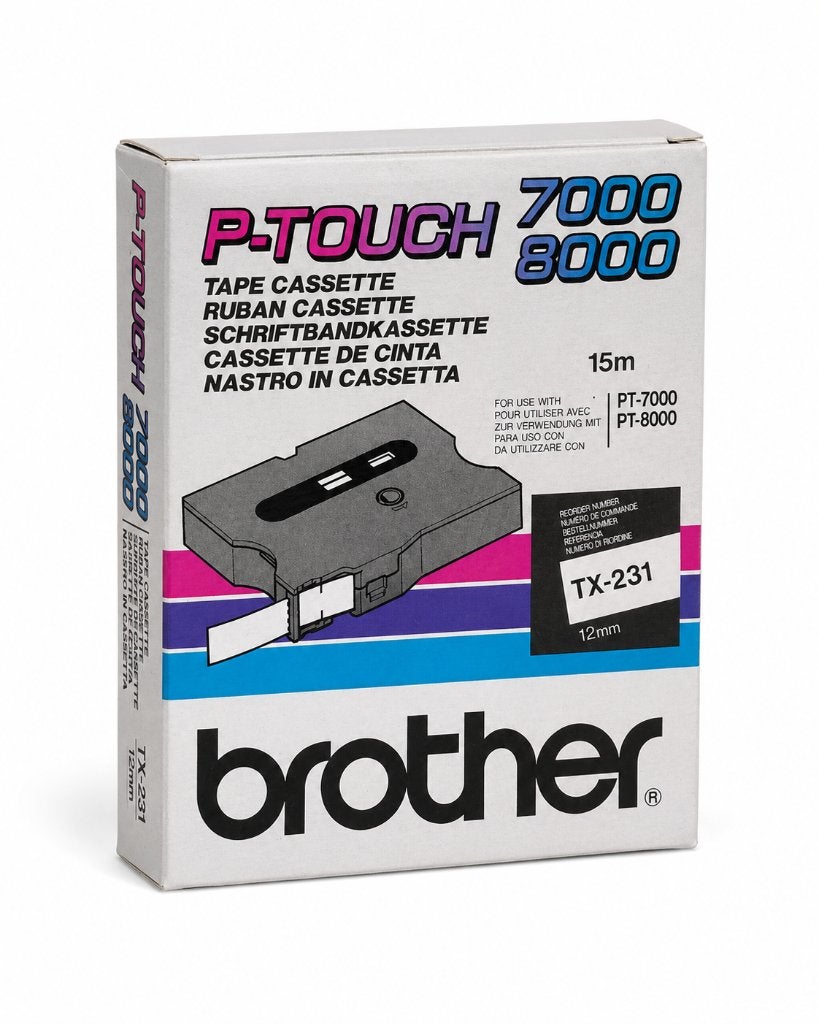 Brother P-Touch TX-231 Tape Cassette 12 mm – 15 Meter, ., Nieuw, Ophalen of Verzenden, .