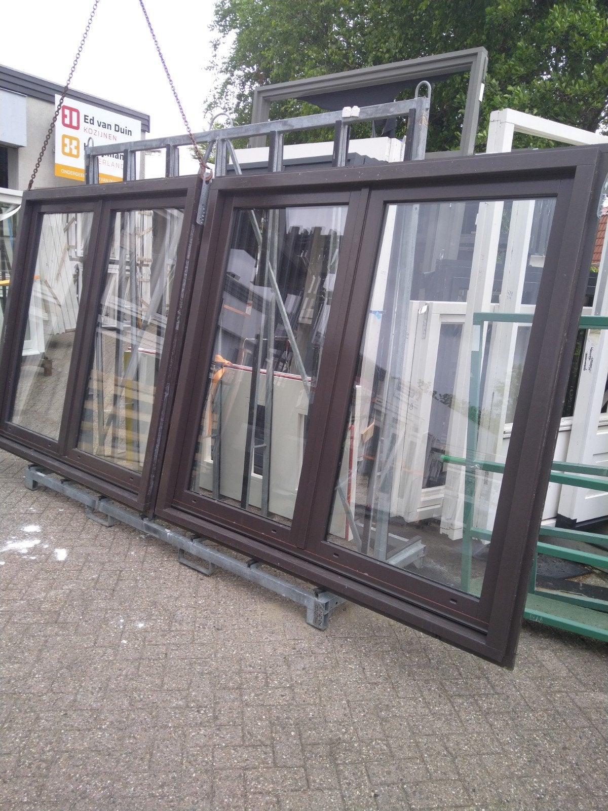 Kozijn met dubbele deuren, Doe-het-zelf en Verbouw, Deuren en Horren, 120 cm of meer, Nieuw, Ophalen of Verzenden, Buitendeur