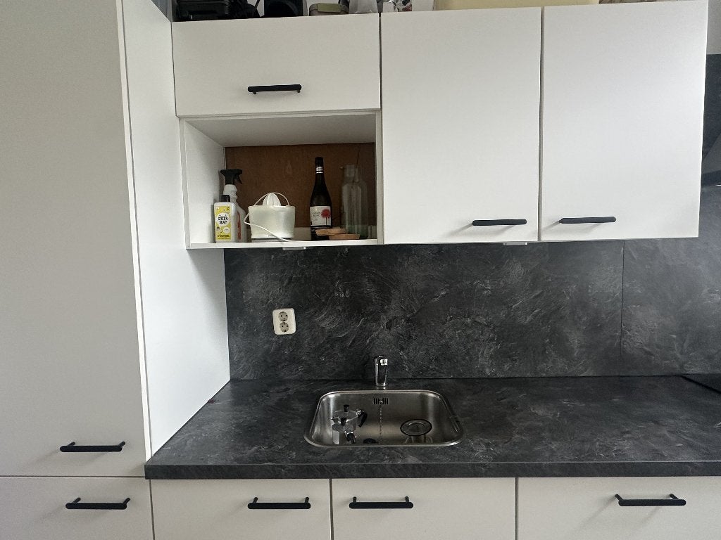 Nette keuken incl vaatwasser - af te halen in L'warden., Ophalen, Gebruikt, Wit, Enkelwandige keuken