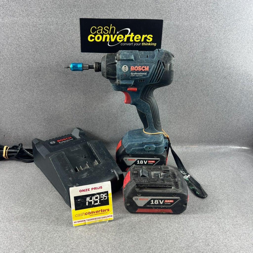 Bosch GDR 18V-160 | accu schroeftol | 2x5.0Ah accu | 416006, Doe-het-zelf en Verbouw, Gebruikt, Variabele snelheid, Ophalen of Verzenden