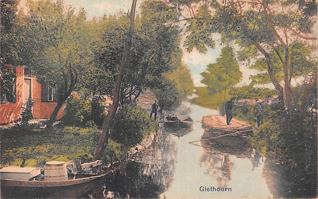 Giethoorn Punter Praam, Ophalen of Verzenden, Voor 1920, Gelopen, Overijssel
