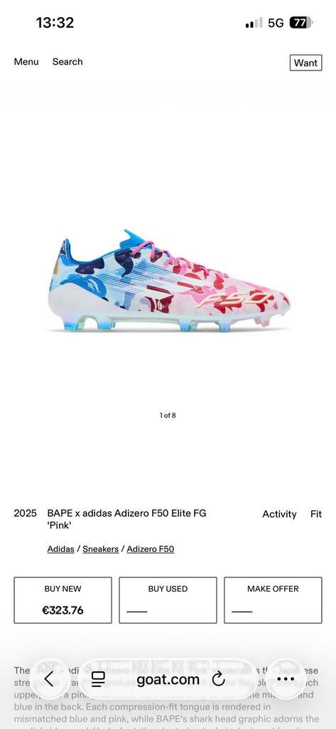 Adidas f50 bape, Tickets en Kaartjes, Eén persoon, Kortingsbon