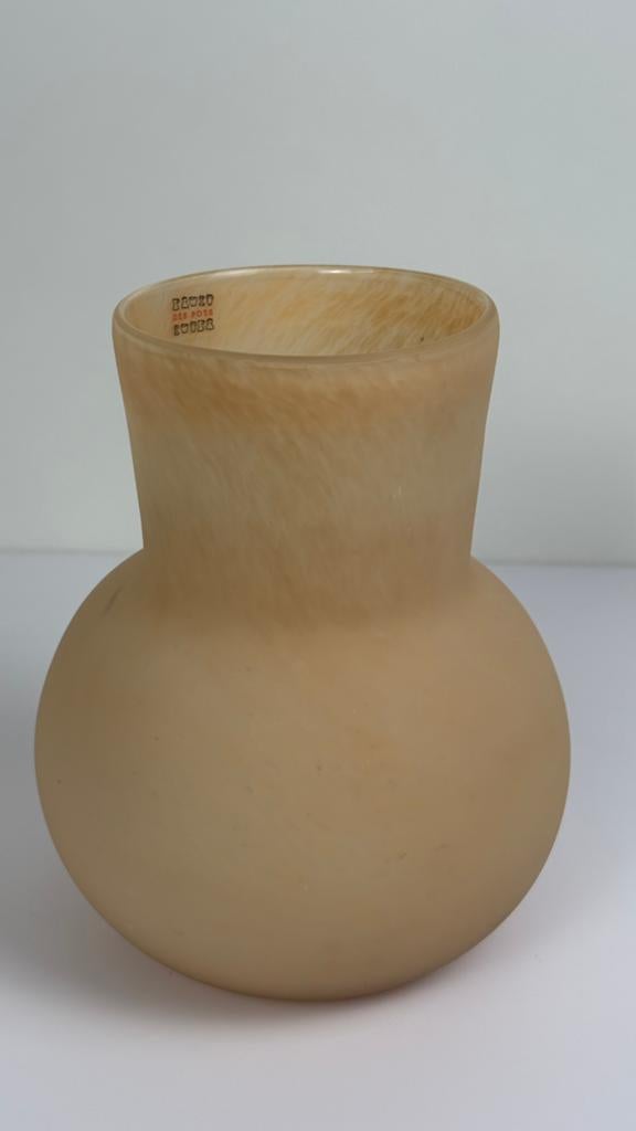 Hoornvaas Des Pots design mondgeblazen glazen bol vaas, Ophalen of Verzenden