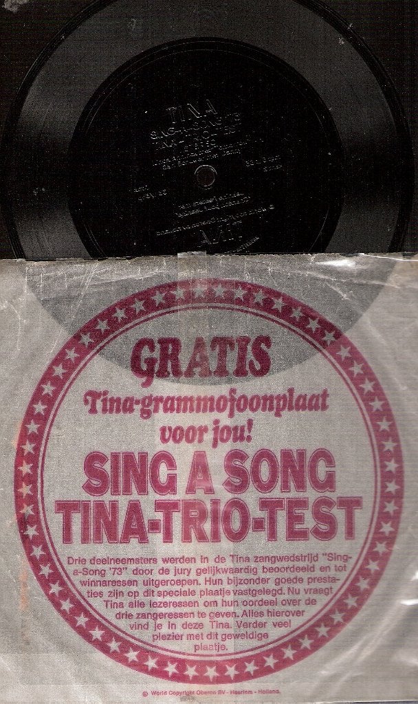Meisjesblad TINA: Tina Sing A Song test -in enveloppe, Ophalen, Foto of Kaart