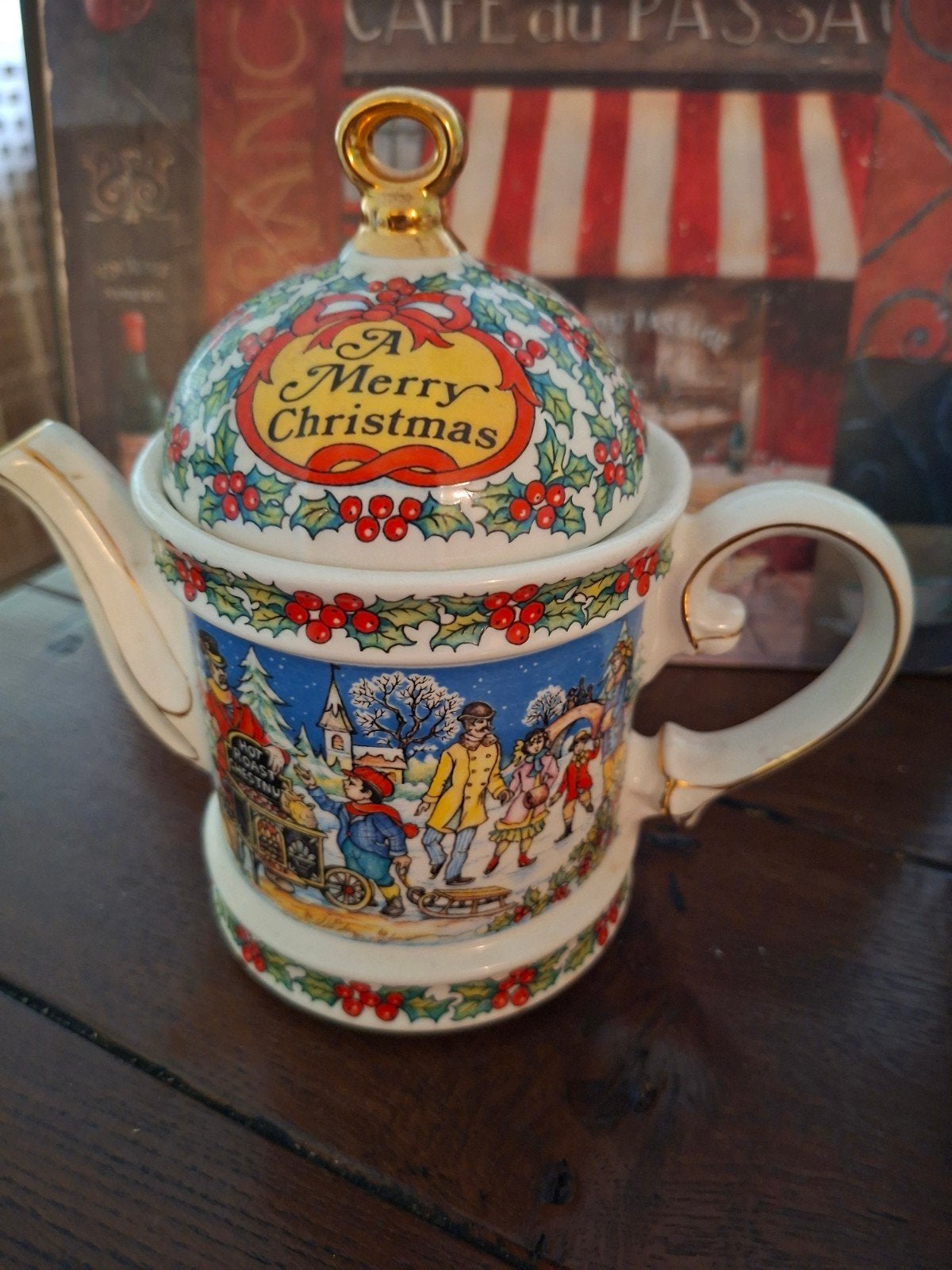 Vintage Sadler Kerst Theepot - 'A Merry Christmas', Ophalen of Verzenden