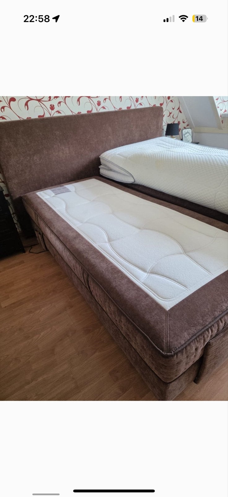 Elektrische boxspring 180x200 auping, Gebruikt, Bruin, Tweepersoons, Ophalen of Verzenden