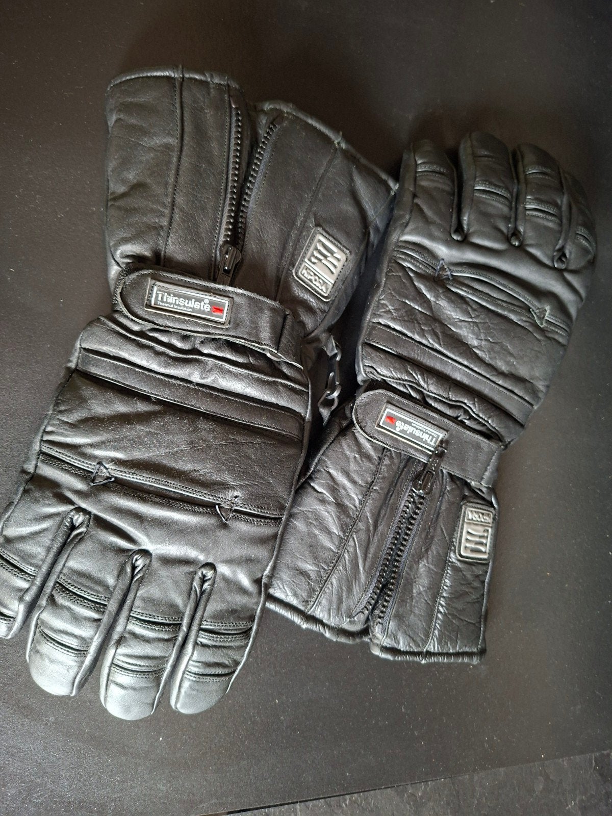 Zwarte leren motorhandschoenen met Thinsulate voering, Thinsulate, Dames, Ophalen of Verzenden, Handschoenen