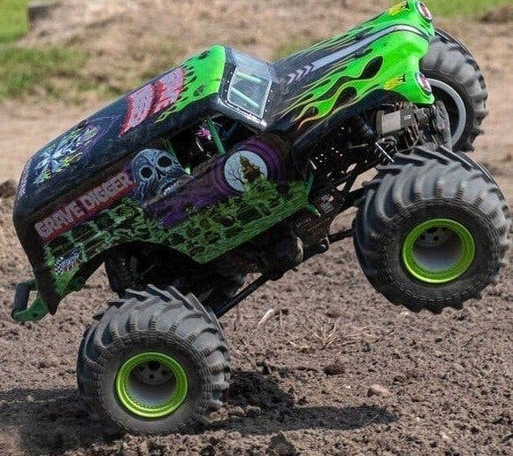 Losi LMT Grave Digger RC MonsterTruck 1:8 + Accu en zender, Overige merken, Groter dan 1:32, Ophalen of Verzenden, Zo goed als nieuw