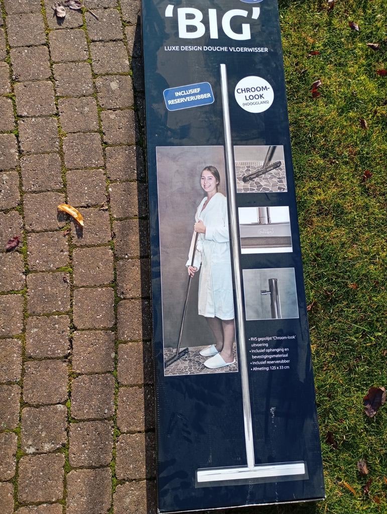 BIG Luxe Design Douche Vloerwisser Chroom-look, Ophalen of Verzenden, Nieuw