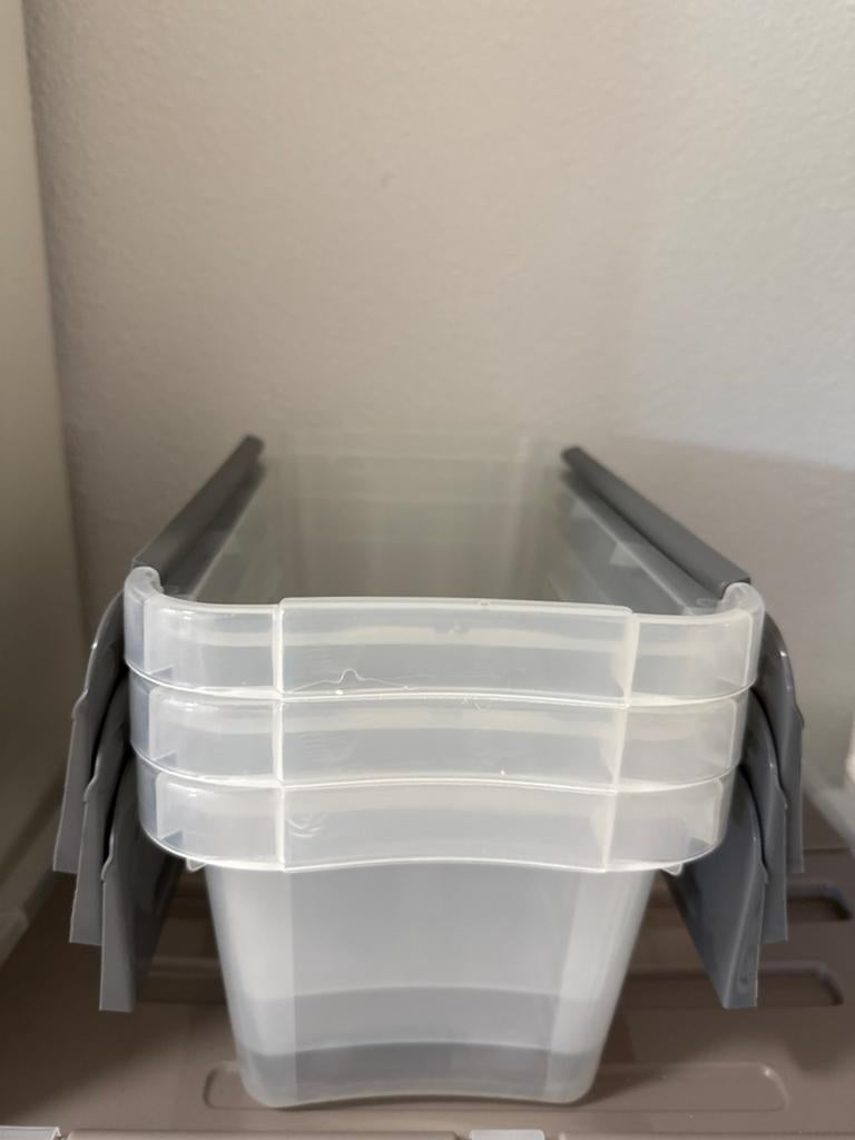 Handige opbergboxen 4,5L met deksel, Doe-het-zelf en Verbouw, Kratten en Dozen, Ophalen, Minder dan 50 cm, Zo goed als nieuw, Minder dan 40 cm