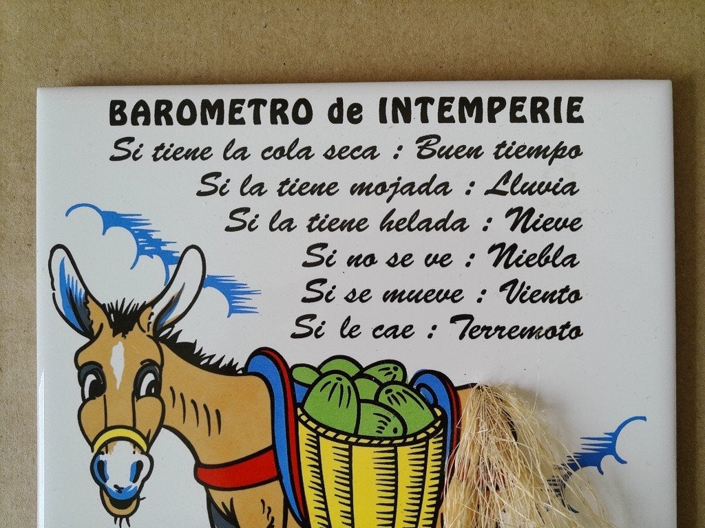 Curiosa Spaanse tegel met ezel Barometro de intemperie 15x15, Ophalen of Verzenden