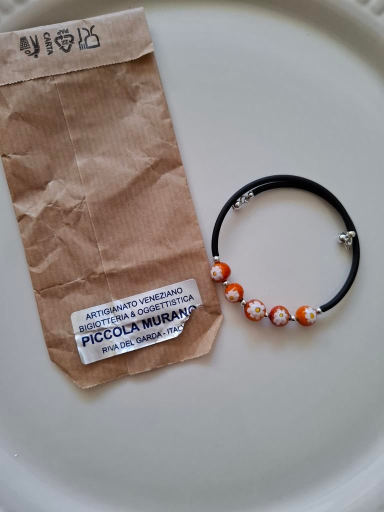 Italiaanse armband met Murano glaskralen, Overige materialen, Overige kleuren, Nieuw, Ophalen of Verzenden