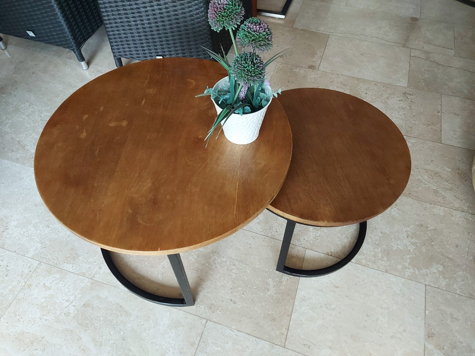 Salontafelset 2 stuks, Huis en Inrichting, Tafels | Salontafels, Ophalen, Rond, 50 tot 100 cm, Minder dan 50 cm