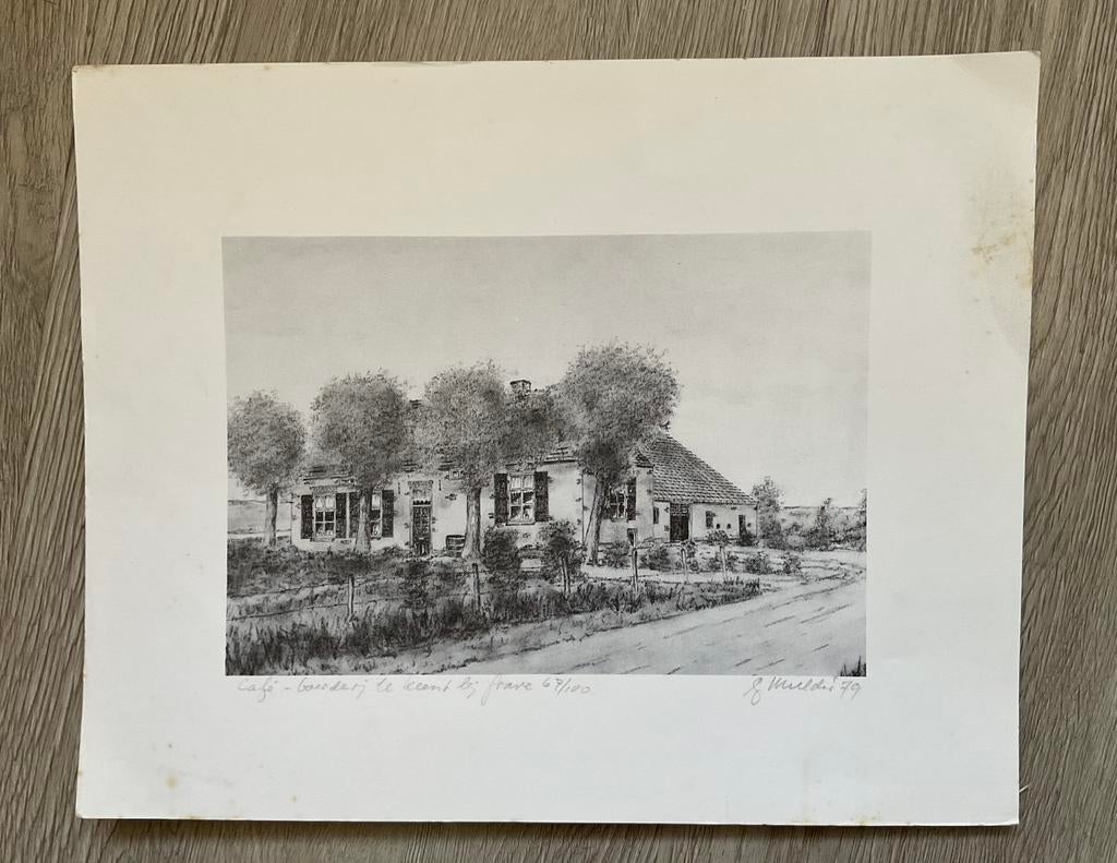 Offsetlitho G. Mulder - Café-boerderij te Keent bij Grave, Ophalen of Verzenden