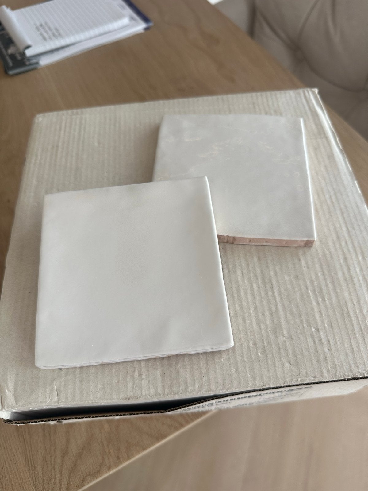 Witte glanzende handgemaakte tegels 10x10 cm, Nieuw, Ophalen of Verzenden, Minder dan 20 cm, Minder dan 5 m²