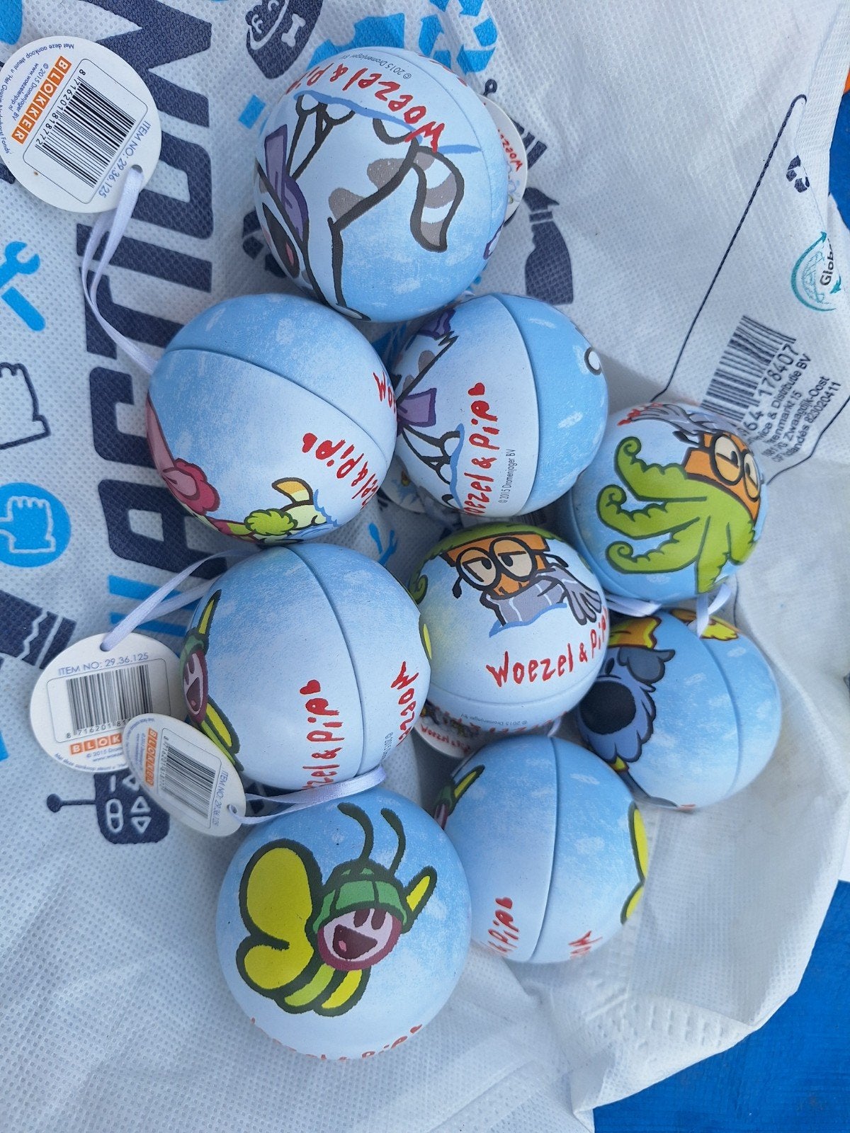 Woezel en pip kerstballen 9 stuks, Ophalen of Verzenden, Nieuw