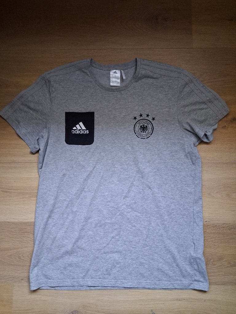 Adidas Duitsland T-shirt Grijs XL - Climalite, Sport en Fitness, Voetbal, Maat XL, Ophalen of Verzenden, Zo goed als nieuw, Shirt