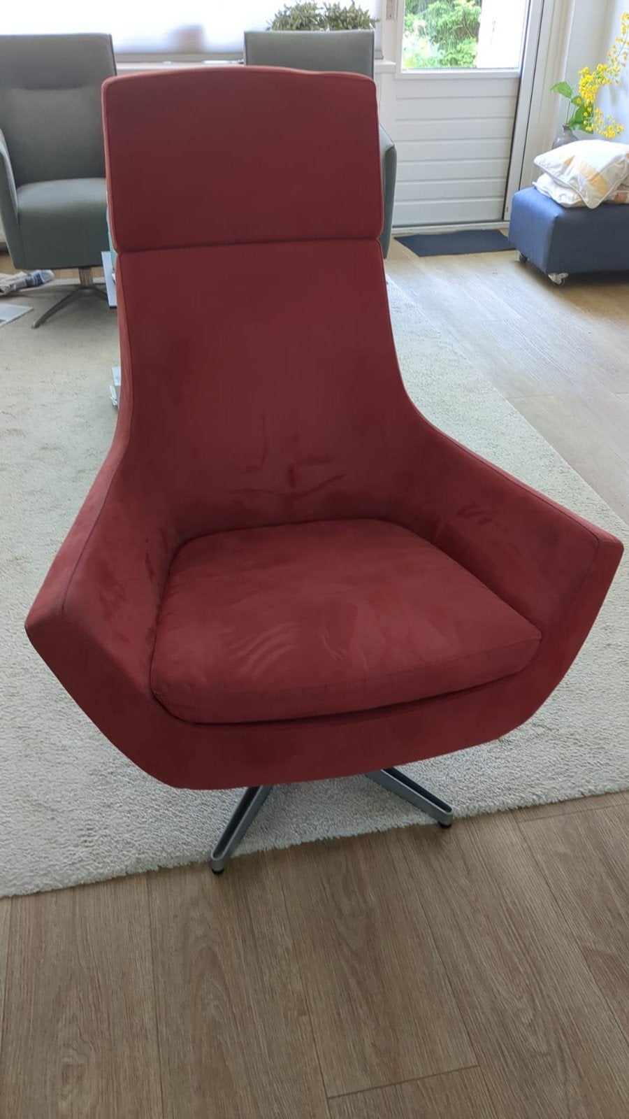 Comfortabele stoel rood, Ophalen, Gebruikt, Minder dan 75 cm, 75 tot 100 cm