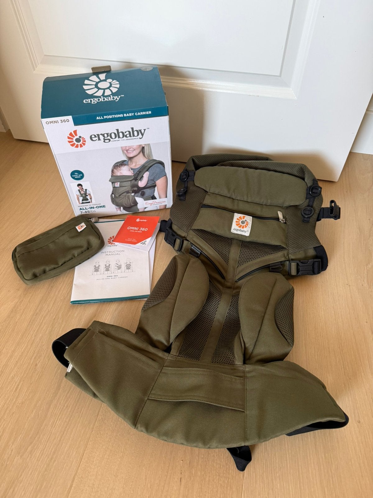 Ergobaby draagzak - Omni 360 - Khaki green mesh, Kinderen en Baby's, Babydragers en Draagdoeken, Overige merken, Buik of Rug, Ophalen of Verzenden
