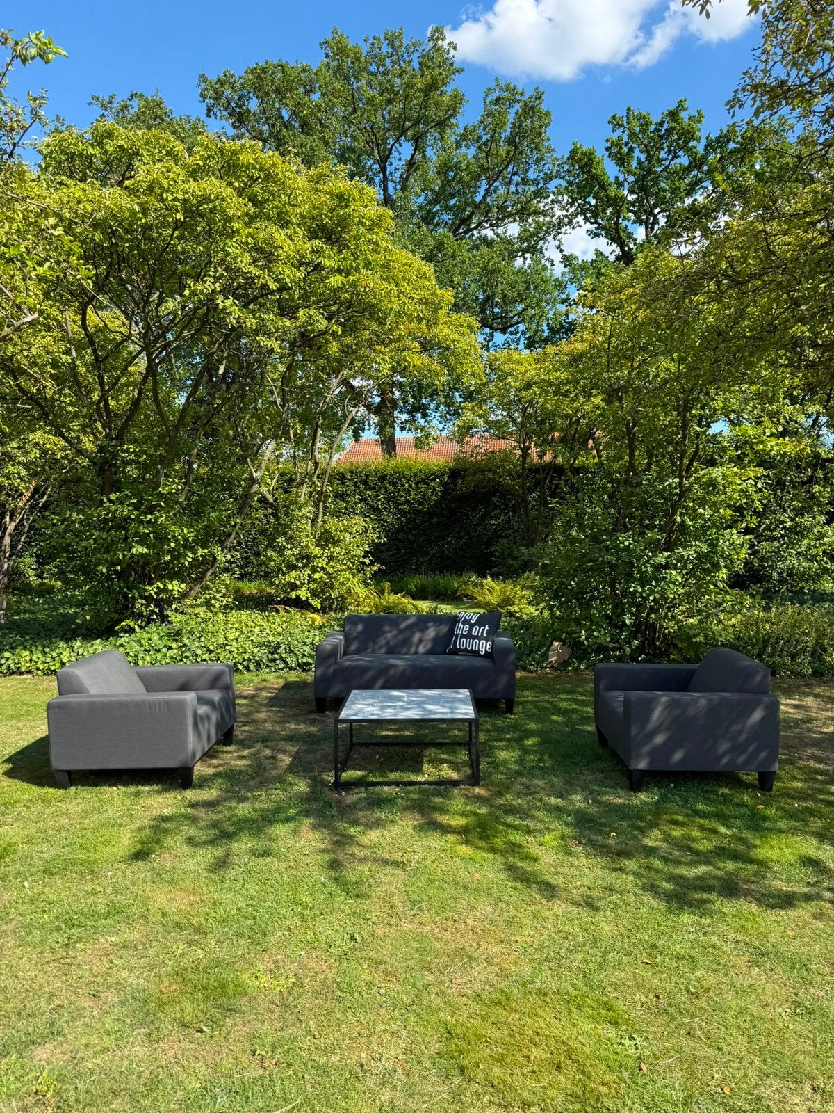 LUXE SUNBRELLA LOUNGESET | MAGAZIJNPRIJZEN, Tuin en Terras, Tuinsets en Loungesets, Ophalen, Zo goed als nieuw