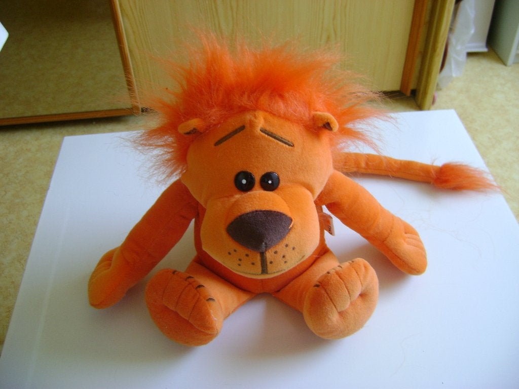 nieuwe oranje ing spaarpot van leeuw 35cm hoog onder open, Verzamelen, Ophalen of Verzenden, Nieuw, Overige materialen, Dier
