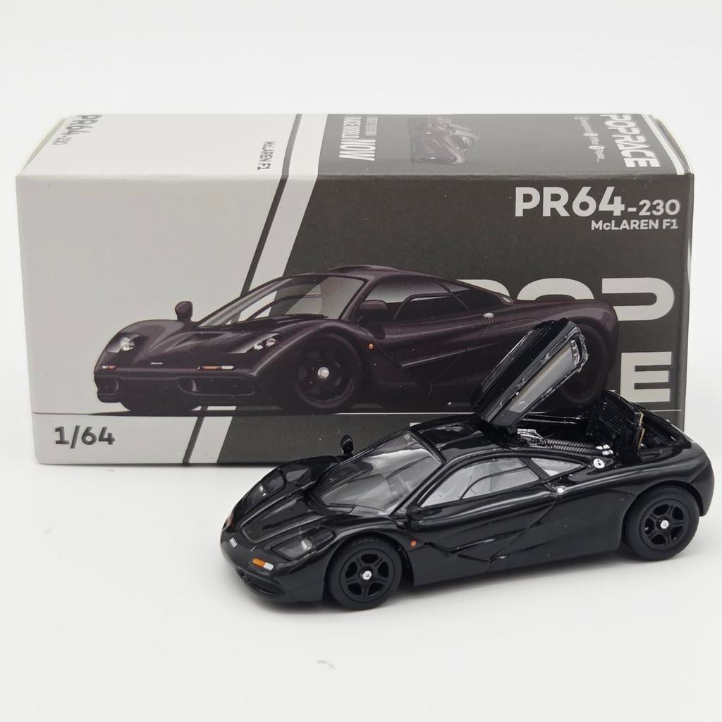 Pop Race McLaren F1 Zwart 1:64 - Gedetailleerd Model, Auto, Onbekend, Nieuw, Ophalen of Verzenden